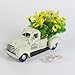 Aayahakawa Vintage Truck Decor with Sunflowers Flowers, Vintage Truck with LED, String Lights for Tiered Tray Items, Mini Sunflower Home Farmhouse Table (Blue)