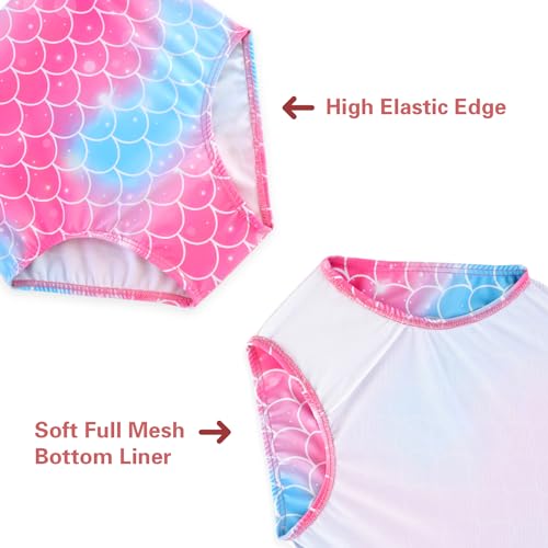 Alakuoti Girls Mermaid Swimsuit Summer One Piece Upf 50+ Quick Dry Beach Swimwear Suit Cross Shoulder Strap Swimsuits Mermaid Bathing Suit 5T 4T thumb #3