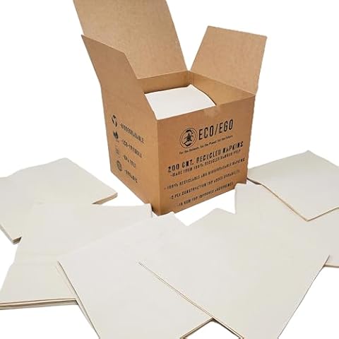Made in U.S.A. Disposable Bamboo Napkins. 13'' by 13'' full size super soft and extra durable bamboo napkins. Compostable and biodegradable. 10% of profits donated to sea life rescue. Cover