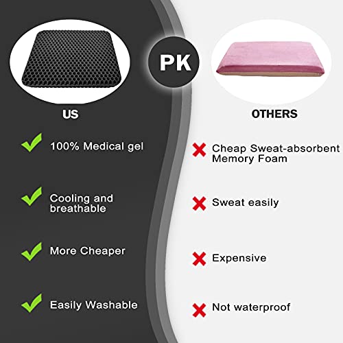 Image of Gel Chair Cushions,Cooling seat Cushion Honeycomb Design Super Breathable Cushion for Summer Home Office Chair Car Wheelchair (Black)