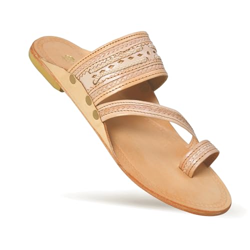 Image of Kolhapuri Chappal for Men Original, Pure Leather Handcrafted Traditional Kolhapuri Chappal for Man Formal Footwear for Weddings & Parties, Ethnic Wear & Daily Comfort