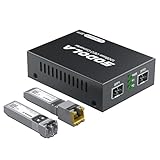 【10G SFP+ Medienkonverter Set】Normale Größe (9.37.12.7cm). Ein 10GBase OEO Konverter Ein 10GBase-T SFP+ Transceiver, RJ45-Anschluss, bis zu 30 Meter über CAT.6a/7 Ein 10GBase-SR SFP+ Transceiver, LC-Anschluss, bis zu 300 Meter über OM3 MMF