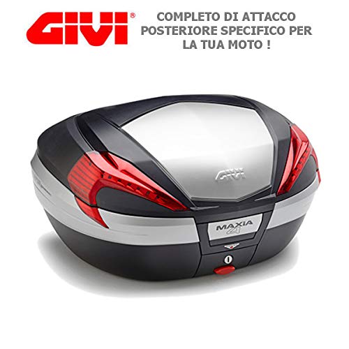  BAULETTO BAULE VALIGIA POSTERIORE GIVI CATADRIOTTI ROSSI 56LT V56N + SRA5102 COMPATIBILE CON BMW R 1200 GS ADVENTURE 2006 > 2013 COVER ALLUMINIO MONOKEY MOTO E SCOOTER