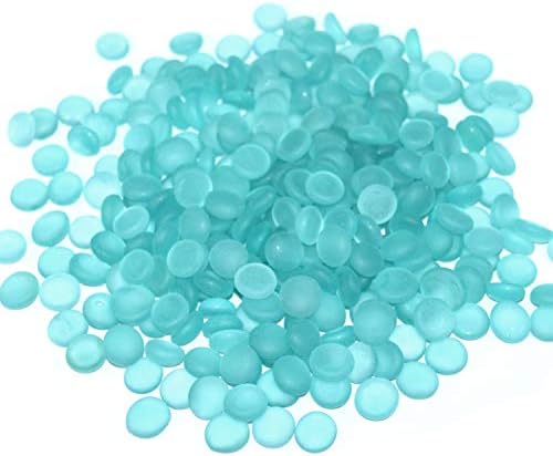 Flat Glass Marbles for Vases - 5 LB Frosted Aqua Blue Decorative Stone Beads for Vases, Crafts, Colored Rocks Table Scatter, Aquarium and Fish Tank Pebbles, Centerpieces, Gem Décor, Floral Displays