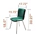 Art Leon Velvet Chairs, Mid Century Upholstered Kitchen Dining Chairs with Gold Metal Legs, Set of 2, Green