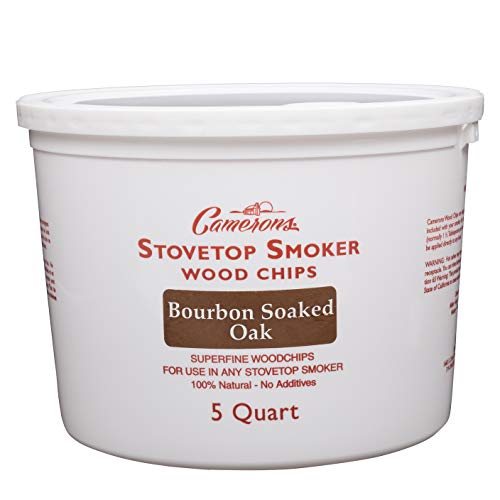 Camerons Smoking Chips â€“ (Bourbon Soaked Oak) Kiln Dried, 5 Quart (4.73176 L)Â 100% Natural Extra  - //coolthings.us