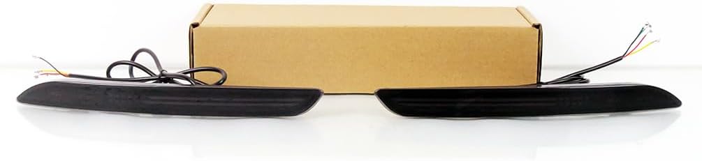 LED Rear Bumper Reflector for 2023 2024 Honda Accord - Brake Tail Light With Sequential Turn Signal, Smoke Lens Fog Lamp