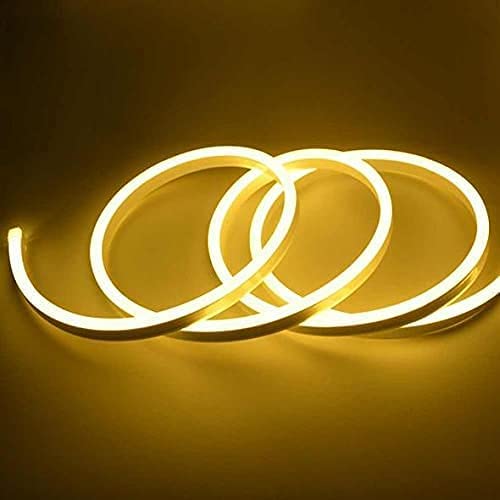 Image of Led Strip RSCT Neon Rope Light Silicon DC Light (5 Meter /16.4 Feet) or Indoor and Outdoor Flexible Waterproof Decorative Light with 12v DC Adapter Include - Warm White