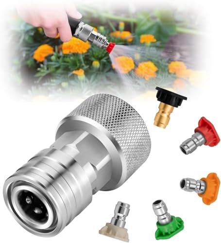 Garden Hose to Power Washer Adapter with Nozzles