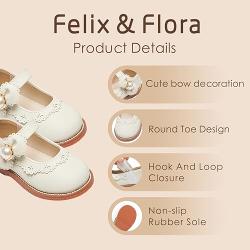 Image of Felix & Flora Toddler Little Girl Princess Dress Shoes-Mary Jane Flats for Girl Party School Shoes