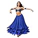 TopTie Belly Dance Maxi Skirt Chiffon Tribal Full Circle Swing Skirt-NavyBlue-M