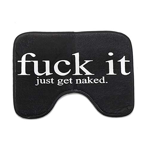 Luqifei Badteppich-Set, WC-Deckelbezug, Teppich-Set, 3-teilig, rutschfest, Wort-Design, WC-Deckelmatte für jeden Anlass… – Bild 6