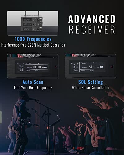 Phenyx Pro True Diversity Wireless Microphone System W/ 1000 Tunable Channels, Single Cordless Microphone Set W/Auto Scan, Uhf Professional Dynamic Microphone For Singing, Stage & Studio (Ptu-1U) #TOP3