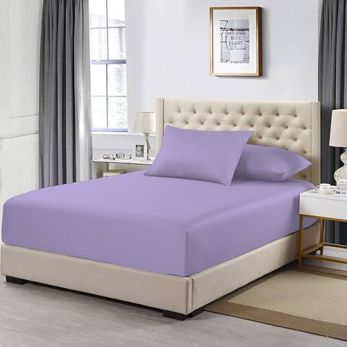 MistyMorning Extra Deep Fitted Sheet 16''/40cm, Egyptian Cotton bed sheets with 200 Thread Count, Soft & Premium quality Bedding & Linen (Lilac, Single) MistyMorning Extra Deep Fitted Sheet 16''/40cm, Egyptian Cotton bed sheets with 200 Thread Count, Soft & Premium quality Bedding & Linen (Lilac, Single)