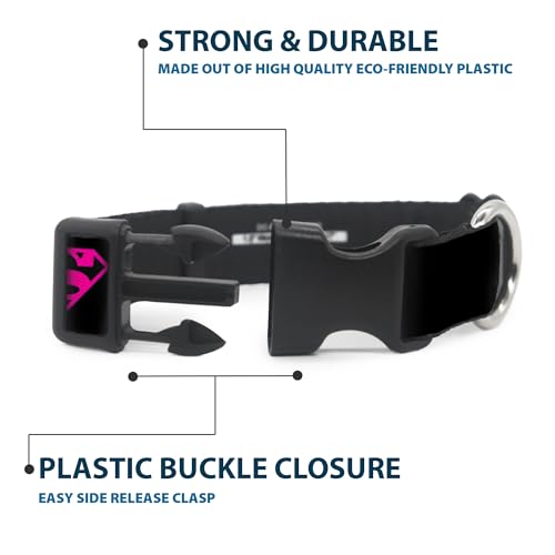 Collar plástico Buckle Down Superman Shield negro rosa ajustable para perros 5