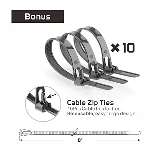 Ball Bungee Cords 6Inch Outdoor 50 Pack, Uv-Resistant Tarps Tie-Down, Strong Stretch Heavy Duty Bungees & 10 Pcs Releasable Zip Ties #TOP5