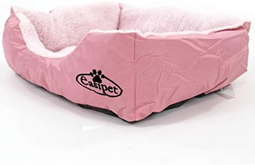 Pink Dog Bed with Deluxe Soft Fleece Cushion in 5 sizes (Small)