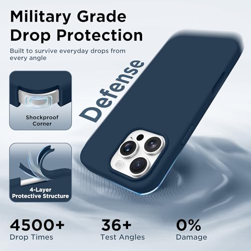 Image of GolbinBox Magnetic for iPhone 16 Pro Case, Silicone Cover, Dark Blue