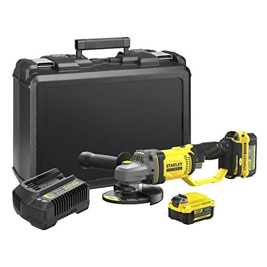 STANLEY Fatmax SFMCG400M2K QW, Mini amoladora V20 li-ion 18V 125mm con 2 baterías 4AH, cargador y maletín