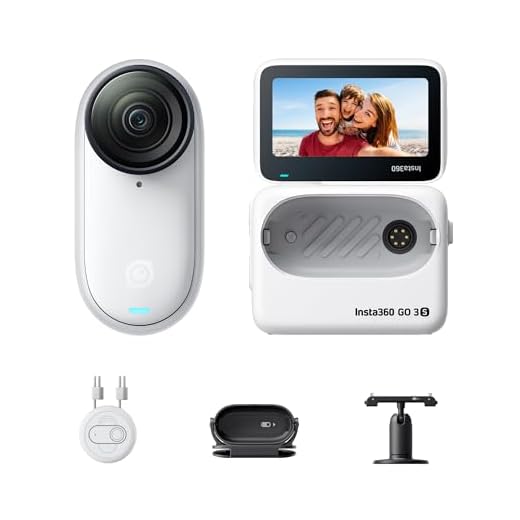 Insta360 GO 3S Blanc Arctique (128GB) - Petite caméra de vlog 4K, POV Mains Libres, Montage Partout, stabilisation, 140 Min d'autonomie, étanche à 10 m, édition IA, Apple Find My, pour vlog