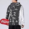 Covisoty Men's Hoodie Techwear Hip Hop Urban Streetwear Hoodies Print Patchwork Long Sleeve Pullover Japanese Sweatshirt Autumn Winter Grey 2XL #3