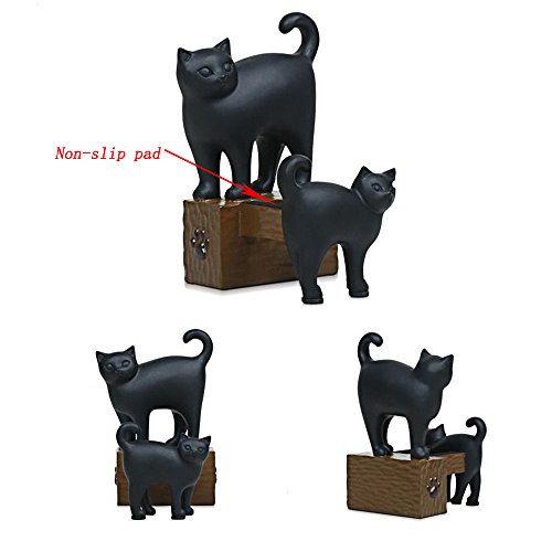 Elecnova Desktop Cell Phone Holder-Resin 2 Black Cats Smartphone Stand Mount Dock For All Smartphone, Ipad, Tablet Home Decor Ideal Gift #TOP2