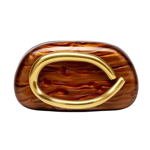Image of Women Evening Clutch Purse Metal Handle Acrylic Purse Unique Shoulder Bag Causal Handbags for Bride Party Wedding
