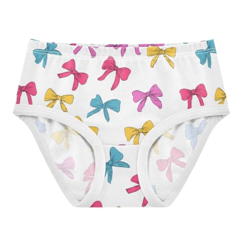 Wusikd Cute Bows Colorful Girls' Underwear Cotton Girls Briefs Soft Toddler Underwear 2T