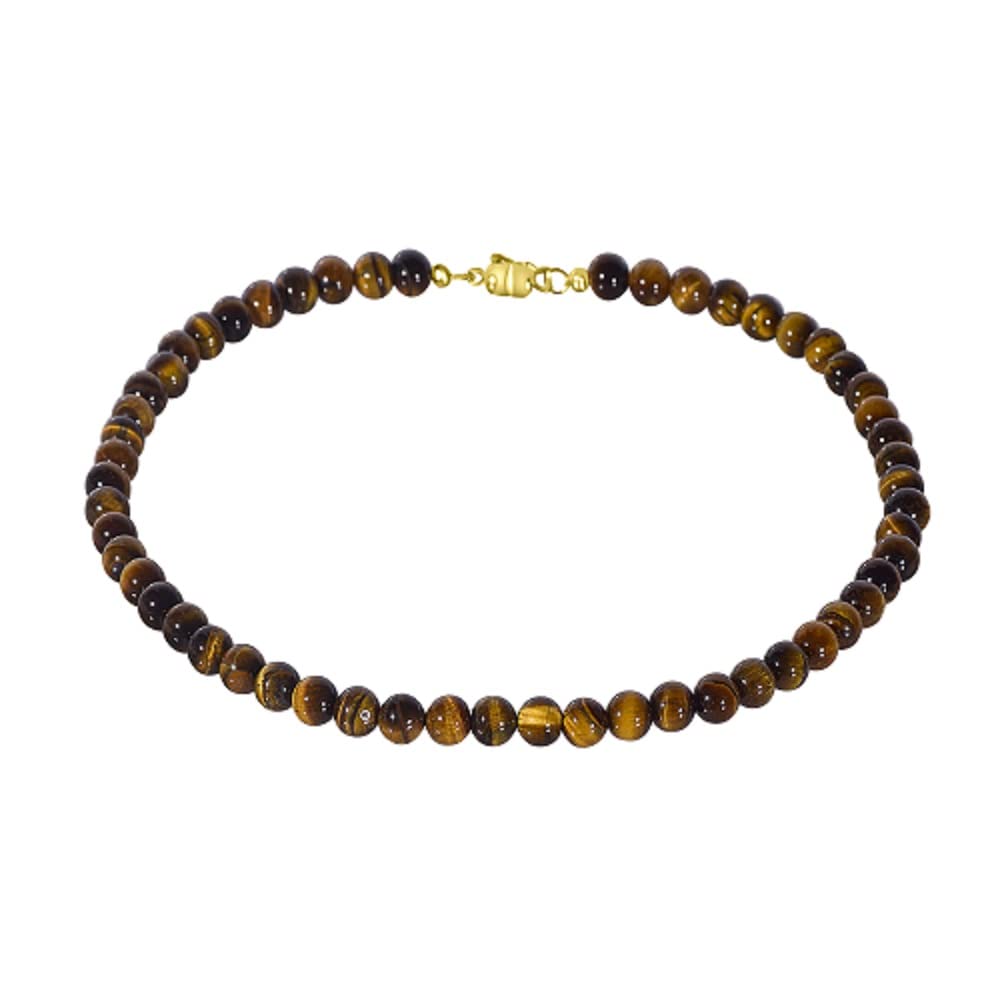 Collar Con Colgante Ovalado De Ojo De Tigre En Plata De Ley: Piedra Curativa - España