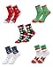Produktbild SUNNYME 5 Paar Packung Damen Weihnachtssocken Baumwolle Neuheit Weihnachtsmann Tier Sortiert Stricken Startseite Socken Weihnachtsfarbe One Size