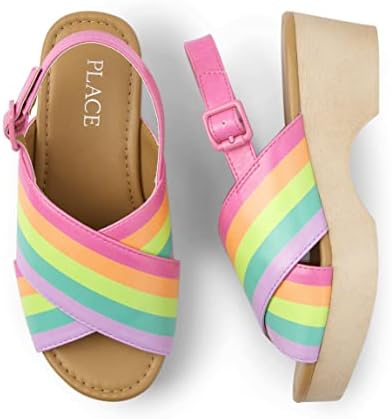 The Children's Place Girls Clog Sandals, Rainbow, 3 Years Big_Kid | Image 1