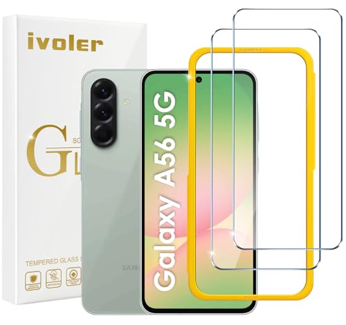 iVoler Pellicola Vetro Temperato per Samsung Galaxy A56 5G, con Strumenti di Installazione, Pellicola Protettiva Anti Graffio, Durezza 9H, HD Trasparente, Senza Bolle, 2 Pezzi