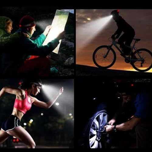 Lanterna de Cabeça Led Recarregável Kit com 3 USB Led Fita Potente Forte com COB e Sensor de Movimen