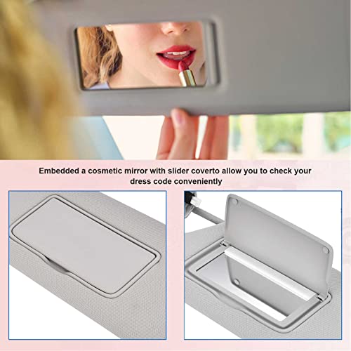 image for Nakuuly Left Driver Side Sun Visor Gray with Light, Without Sunroof Co