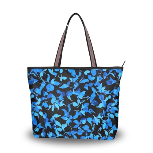 Sac à bandoulière femme soie zippé bleu camouflage mode
