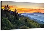 Great Smoky Mountains National Park Sunrise Photo Photograph Sunset Landscape Poster Pictures Tropical Nature Photography Oil Paintings Prints Wall Decor Art Print Poster, Frameless 36x24in(30x45cm)