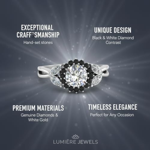 Image of 55Carat Choose Your Gemstone Flower Halo Split Shank Diamond CZ Ring Sterling Silver Round Shape Halo Engagement Rings Everyday Jewelry Wedding Jewelry Handmade Gifts for Wife US Size 4 to 12