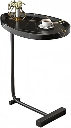 AZIEBAYC 字デザインスモールサイドテーブル 木目調 カフェ風デザイン 小物置き機能 落下防止設計 安定性 軽量 ミニサイズ リビングルーム・ベッドスペース・ソファー脇適用 おしゃれ