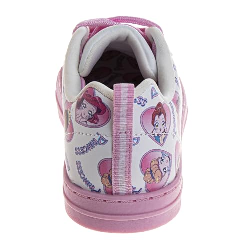 Disney Princess Ariel Belle Snow White Tiana - Girls Low Top Casual Shoes White/Pink (Size Little Kid - Big Kid)2