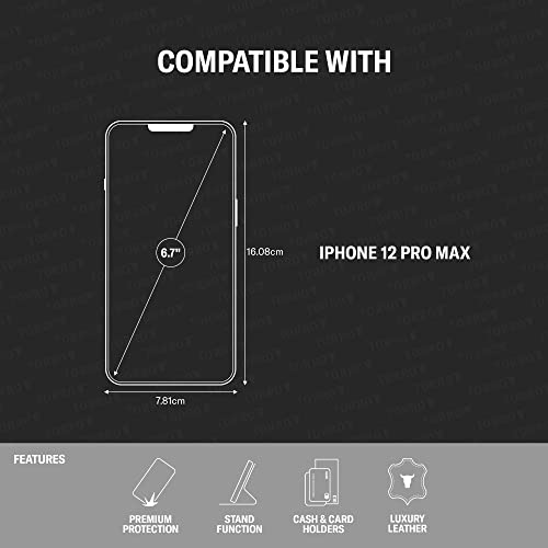 Protection cuir iPhone 12 Pro Max antichoc avec porte-carte - 2