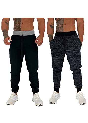 Kit 2 Calças Masculina Moletom MXD Conceito Slim Jogger Casual Cores Tradicionais Academia Lazer Tre