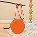 Imagen de Jamron Artesanal Redondo Bolso de Paja Bolso Cruzado Bandolera Bohemio Bolsa de Playa con Cremallera SN0702152 Grande Naranja