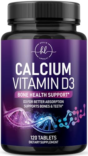 Calcium 1200 mg per Serving with Vitamin D3 - Bone Health Support Supplement, Calcium Supplements for Women & Men - Bone Strength, Teeth, Immune Support, Calcium Carbonate, USA Bottled - 120 Tablets