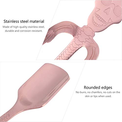 2 peças colheres de café em aço inoxidável colher de mexer crânio colher sobremesa criativa