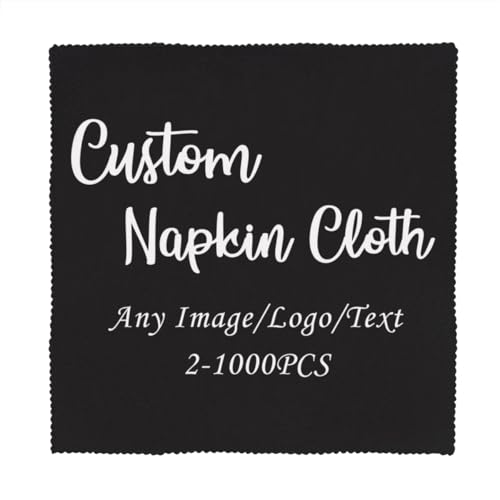Servilletas de tela personalizadas poliéster negras 18.8x18.8 pulg pack 6 miniatura 1