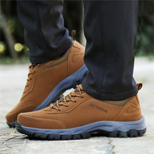 ZDLJYL Men's Waterproof Hiking Shoes Suede Low-Top Hiking Shoes for Lightweight Outdoor Trailing Trekking Camping Walking3
