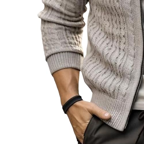 Men's Stand Collar Warm Zip Up Sweater Thick Comfort Knit Outdoor Sweater Casual Cardigan Stylish Fall Winter Sweaters4