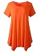 Lanmo Womens Swing Tunic Tops Loose Fit Comfy Flattering T Shirt (2X, Orange)