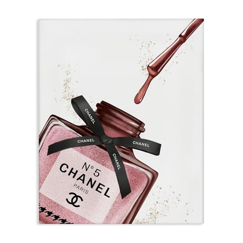 Toile pinceau de maquillage rose Stupell Industries pour sublimer votre coiffeuse ou salon