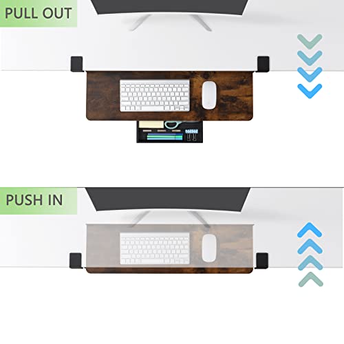 Ethu Keyboard Tray Under Desk, 26.77" X 11.81" Large Size Keyboard Tray With C Clamp-On Mount Easy To Install, Computer Keyboard Stand, Ergonomic Keyboard Tray For Home And Office #TOP4